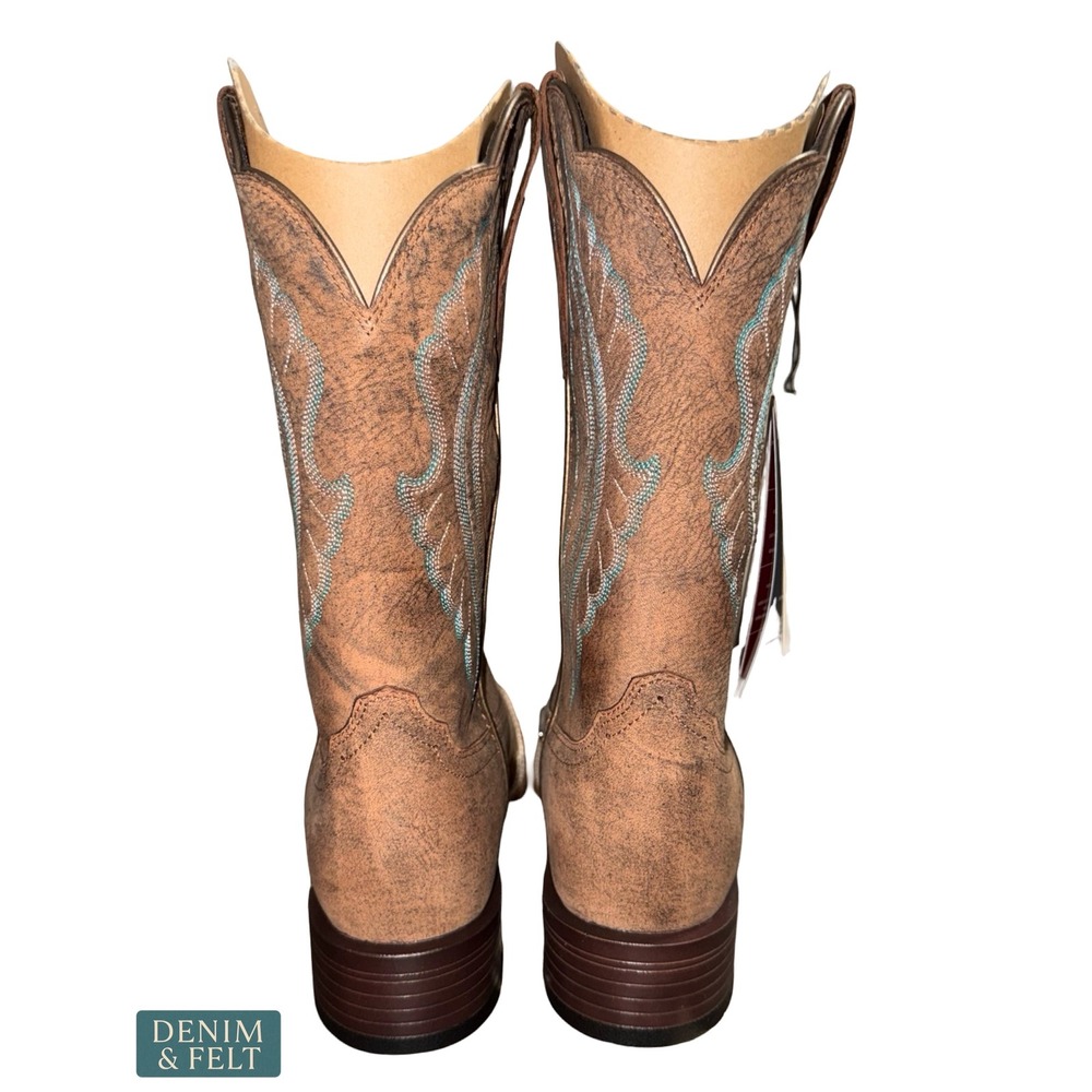 NEW Ariat PrimeTime Womens Western Boots Tack Room Brown Leather Size 9 B - Picture 11 of 14